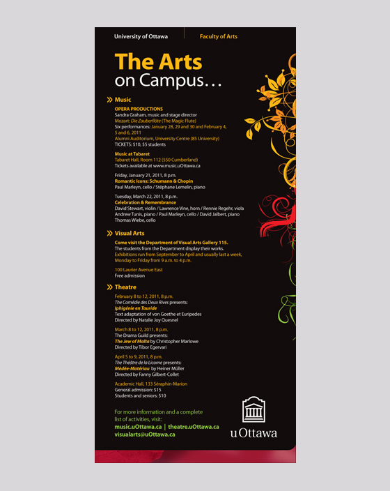 The Arts on Campus Ad